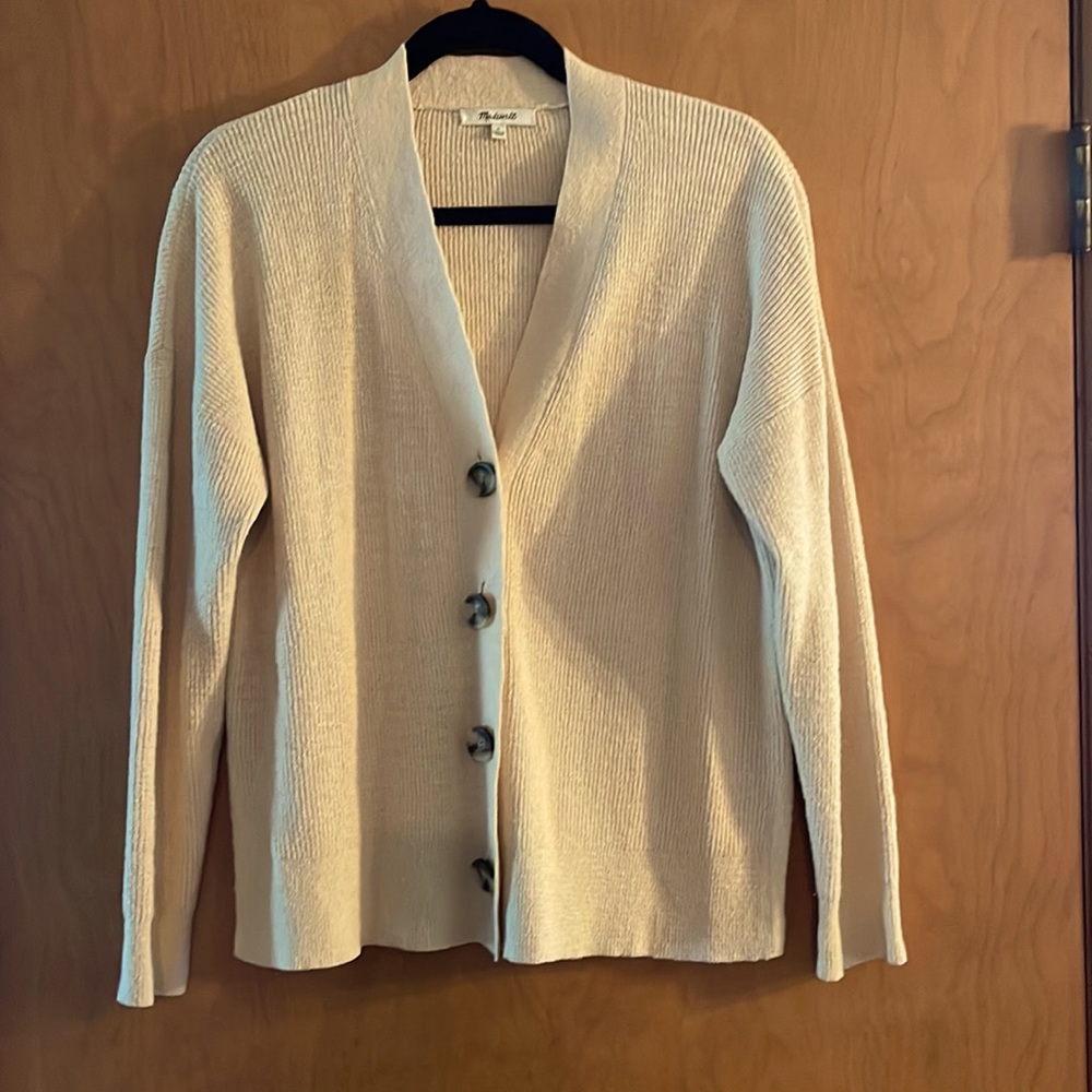 Madewell Cream Button-Up Cardigan, Size S